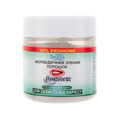 Зубний порошок Triuga Dentogin Аюрведичний Для захисту від карієсу 65 г (4820164640029)