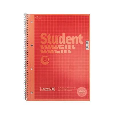 Зошит Brunnen Коледж-блок А4 Premium у клітинку 80 аркушів червоний (10-679 28 123)
