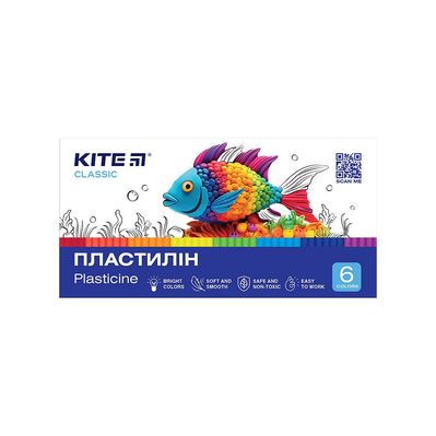 Пластилін Kite Classic восковий 6 кольорів, 120 г (K-081)