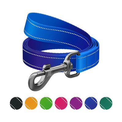 Повідок для собак WAUDOG Nylon Mono, світловідбивний S синій (521712)