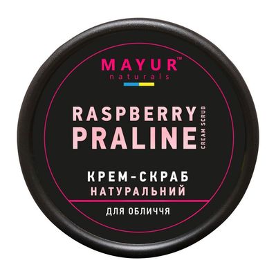 Скраб для обличчя Mayur Raspberry Praline Cream Scrub Малинове праліне 50 мл (4820230953268)