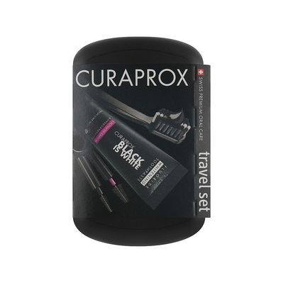 Набір косметики Curaprox Black is White Дорожній гігієнічний (7612412430332)