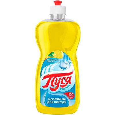 Засіб для ручного миття посуду Пуся З ароматом лимону 500 мл (4820096032404)