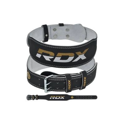Атлетичний пояс RDX 4 шкіряний Black Gold M (WBS-4RB-M)