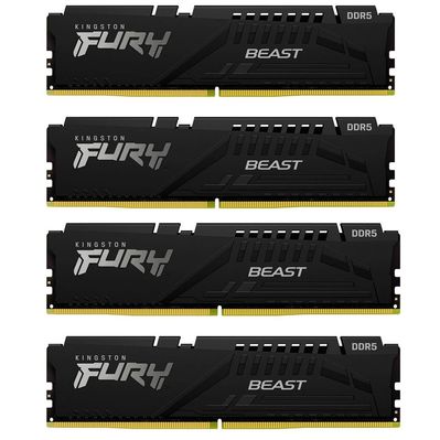 Модуль пам'яті для комп'ютера DDR5 128GB (4x32GB) 5600 MHz Beast Black XMP Kingston Fury (ex.HyperX) (KF556C40BBK4-128)