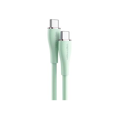 Дата кабель USB-C to USB-C 1.0m USB2.0 100W (20V/5A) Light Green Silicone Vention (TAWGF)