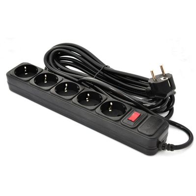 Мережевий фільтр живлення Patron 10 m3*1mm2 (SP-10510) 5 розеток BLACK (EXT-PN-SP-16510)