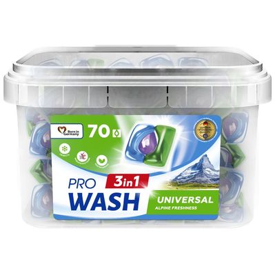 Капсули для прання Pro Wash Universal Альпійська свіжість 70 шт. (4823128004974)
