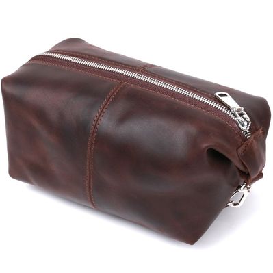 Косметичка Shvigel Шкіряна вінтажна Коричнева (16398)