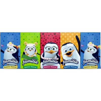 Серветки косметичні Familia 3 шари 10 пачок по 10 шт. (8690536063284)