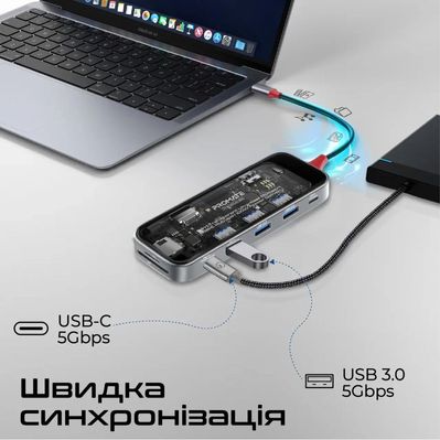 Концентратор Promate USB Hub 9 ports transhub-go (transhub-go)