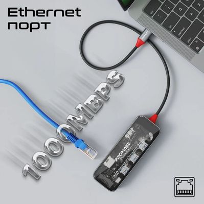 Концентратор Promate USB Hub 9 ports transhub-go (transhub-go)