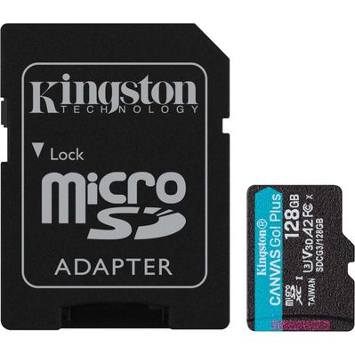 Карта пам'яті Kingston 128GB microSDXC сlass 10 UHS-I U3 V30 A2 Canvas Go Plus G4 (SDCG4/128GB)