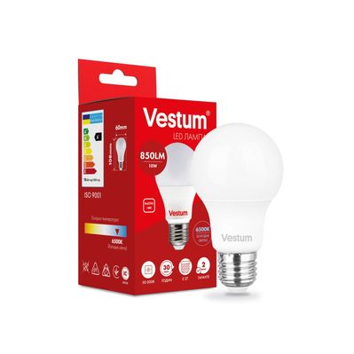 Лампочка Vestum LED A60 10W 6500K 220V E27 (1-VS-1114)