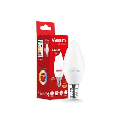 Лампочка Vestum LED C37 4W 3000K 220V E14 (1-VS-1308)
