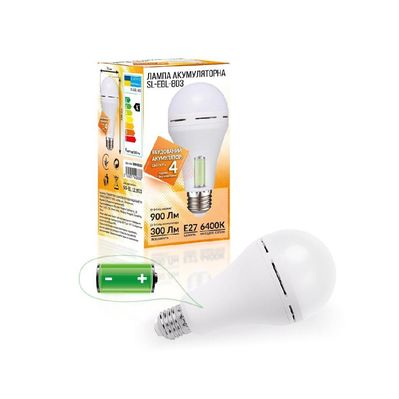 Лампочка Євросвітло Е27 LED SL-EBL-803 АС9W DC3W 6400К