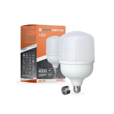 Лампочка Євросвітло 40Вт 4200К (VIS-40-E40/E27)