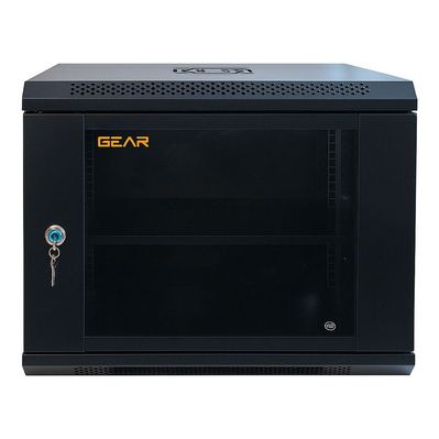 Шафа настінна GEAR 9U 19" 600x450x500 мм, + полка 19", black (GWMSN-9U-600-450)