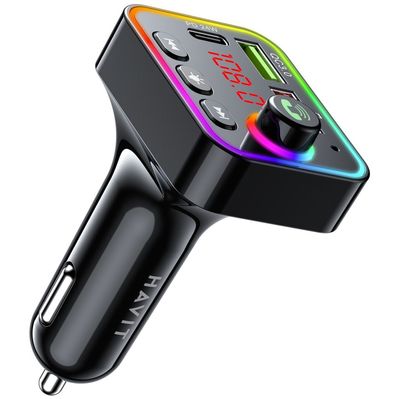 FM модулятор Havit HV-FM819BT USB-A+USB-C PD24W RGB Black (HV-FM819BT)