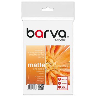 Фотопапір Barva 10x15, 190 g/m2, Everyday, Matte, 20c (IP-AE190-407)
