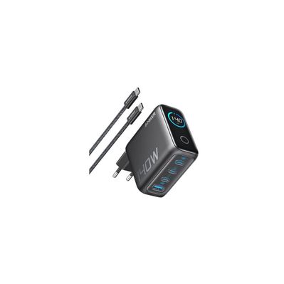 Зарядний пристрій Anker Laptop GaN 140W 3xUSB-C PD3.1 + USB-A + display + cable Black (B2697GZ1)