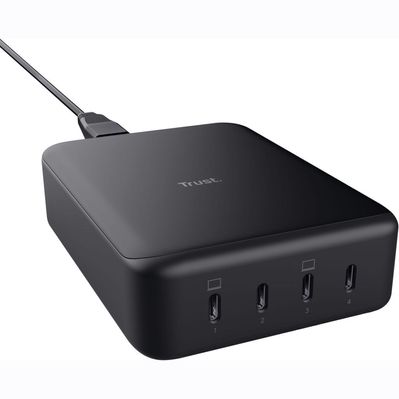 Зарядний пристрій Trust Maxo 4xUSB-C PD240W GaN Black (25413_TRUST)