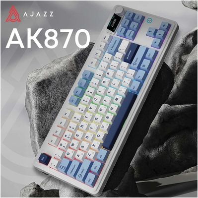 Клавіатура Ajazz AK870 PLUS Murad Switch RGB Wireless/Bluetooth/USB White (AK870-MU-BWD)