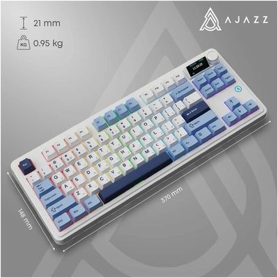 Клавіатура Ajazz AK870 PLUS Murad Switch RGB Wireless/Bluetooth/USB White (AK870-MU-BWD)