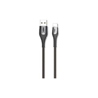 Дата кабель USB 2.0 AM to Lightning 1.0m 2A zinc alloy black XO (NB138-L-1-BK)