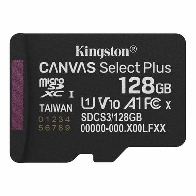 Карта пам'яті Kingston 128GB microSDXC class 10 UHS-I V10 A1 Canvas Select Plus (SDCS3/128GBSP)