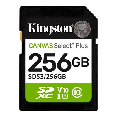 Карта пам'яті Kingston 256GB SDXC class 10 UHS-I V10 A1 Canvas Select Plus (SDS3/256GB)