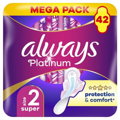 Гігієнічні прокладки Always Platinum Super Розмір 2 42 шт. (8700216784443)