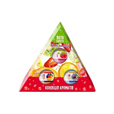 Бомбочка для ванни AquaShine Rainbow Набір Bath Sweets Колекція ароматів 3 x 100 г (4820240940708)