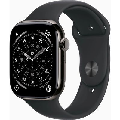 Смарт-годинник Apple Watch Series 11 GPS + Cellular 46mm Slate Titanium Case with Black Sport Band - M/L (MFD24RK/A)