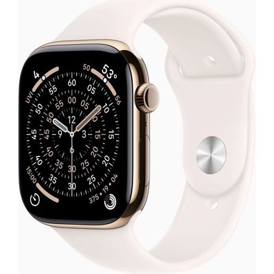 Смарт-годинник Apple Watch Series 11 GPS + Cellular 46mm Gold Titanium Case with Light Blush Sport Band - S/M (MFD54RK/A)