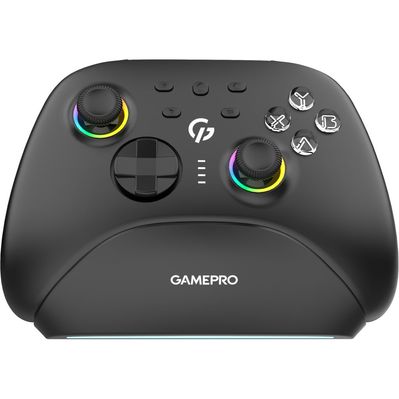 Геймпад GamePro із зарядною станцією BT 5.3/USB/2.4 ГГц (Switch/PC/iOS/Android) RGB Black (GPX13BDOC)