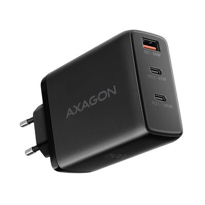 Зарядний пристрій AXAGON 1xUSB + 2xUSB-C 100W QC4+ PD3.0 PPS black (ACU-DPQ100)