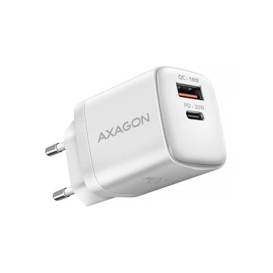 Зарядний пристрій AXAGON 1xUSB QC3.0 + 1xUSB-C PD20W white (ACU-PQ20W)