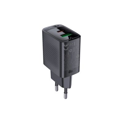 Зарядний пристрій Acefast A78 1xUSB-C PD20W + 1xUSB-A GaN Black (6974316283256)