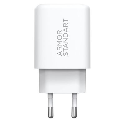 Зарядний пристрій Armorstandart 1xUSB-C PD20W + 1xUSB QC3.0 GaN white (ARM87067)