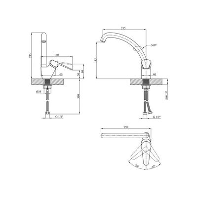 Смеситель Kroner Elbe-C032 (CV016436)