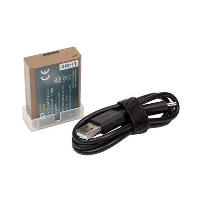 Акумулятор до фото/відео PowerPlant Canon TLP-E10 1020mAh з кабелем Type-C (CB971275)